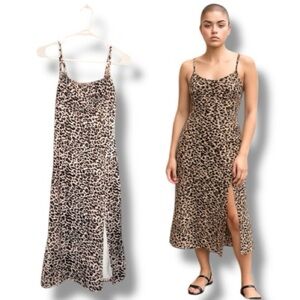 SHEIN Dress Leopard Print Midi Sundress NWOT Size Medium